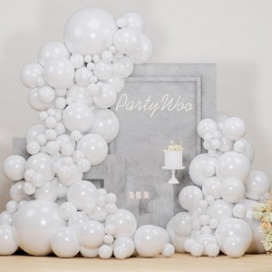 PartyWoo Balloons Pearl White 18 12 10 5 Inch 123 pcs - 1 of 4