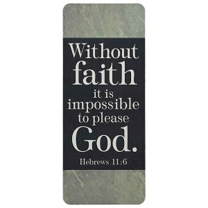 Dicksons BKM-BC100 Without Faith It is Impossible Grey and Black 6.5 x 2.75 Paper Durable Laminated Bookcard Bookmark, Pack of 12 - 1 of 2