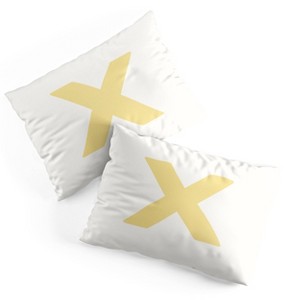 Deny Designs Standard April Lane Art Block Yellow Monogram X Microfiber Printed Pillow Sham - 1 of 3