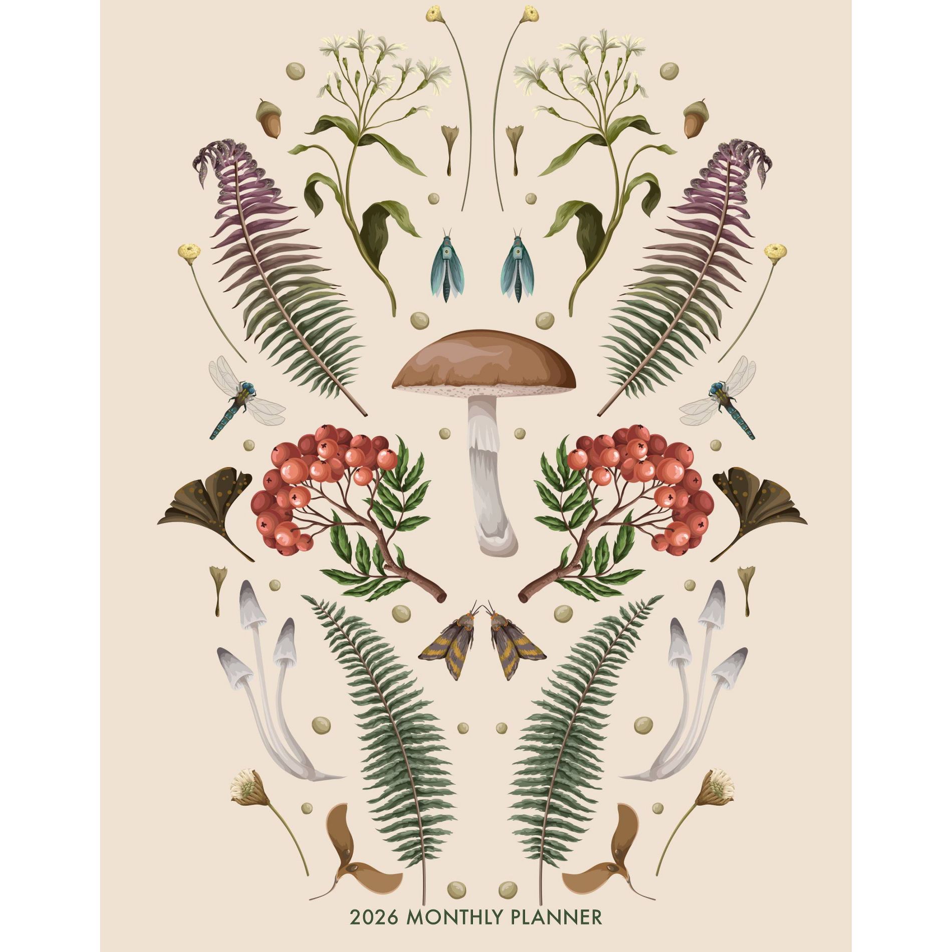 Willow Creek Press 7.5"x9.5" 2026 Magic Mushroom Booklet Monthly Planner