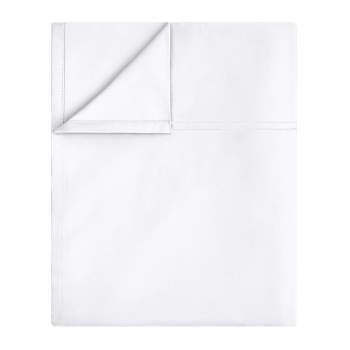 King Modern Plaid - White/grey Hydro-brushed Flat Top Sheet By Bare ...