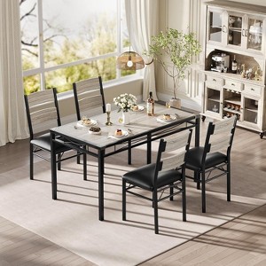 Jojoka 3/5-Piece Kitchen Dining Set with  Upholstered Chairs for Small Space, Kitchen Room, Apartment - 1 of 4