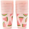 Blue Panda 16 Packs Plastic 16 oz Party Cups Watermelon Reusable Tumblers for Girls Kids Birthday, Pink - 3 of 4