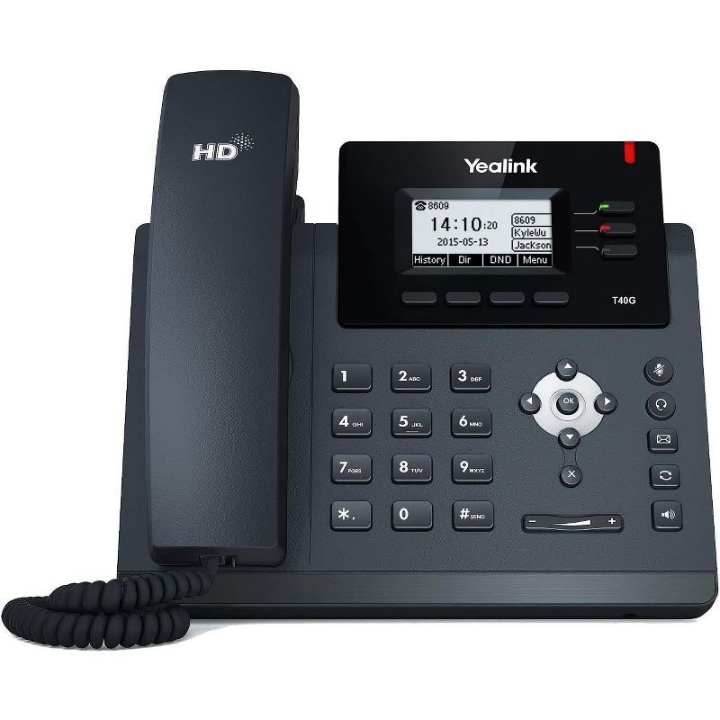 Yealink T40GB IP Phone, 3 Lines. 2.3-Inch Graphical LCD, Verizon Edition - Black (Certified Refurbished), 1 of 4