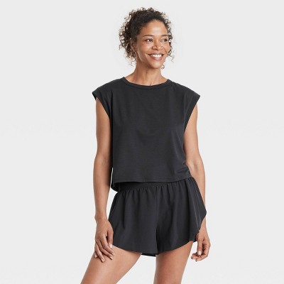 Women's Jersey Relaxed Short Sleeve T-shirt - All In Motion™ Black M :  Target