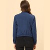 INSPIRE CHIC Women's Stand Collar Zip Up Biker Lightweight Moto Jacket - 4 of 4