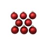 Northlight 8ct Red Christmas Matte Finish Glass Ball Ornaments - 3.25" (80mm) - 3 of 4