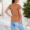 Anna-Kaci Women's Short Sleeve Top with Lace Trim Detail and Puff Sleeves for Everyday Looks - 4 of 4