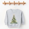 Watercolor Christmas Tree Sparkle - Toddler Graphic Sweatshirt and Youth Graphic Sweatshirt - 3 of 4