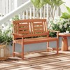 Tangkula Patio Wood Bench Garden Loveseat w/Inclined Backrest Long Armrests Wood Grain - 4 of 4