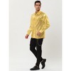 Lars Amadeus Men's Shiny Sequins Slim Fit Long Sleeves Button Down Disco Party Shirt - 4 of 4