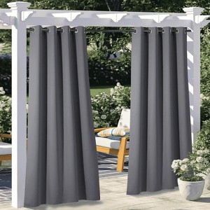 NICETOWN Outdoor Light-Blocking Curtains with Low-Density Grommets for Patio/Exterior Windows - 1 of 4