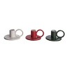 Transpac Dolomite Candle Holder Set of 3 Multicolor Ceramic Taper Holders for Christmas Tabletop or Mantel Decoration - 2 of 2