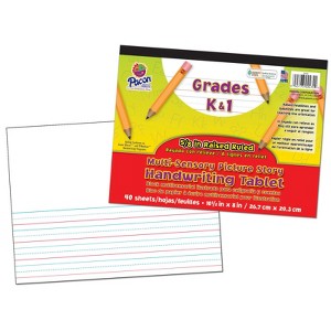 Pacon Multi-Sensory Raised Ruled Tablet, Tape Bound, 5/8" x 5/16" x 5/16" Picture Story Ruled Long, 10-1/2" x 8", 40 Sheets (Pack of 6) - 1 of 1