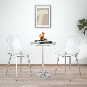 VYNXARIA Set of 4 Modern minimalist clear Dining Chairs, Crystal Chairs, Nordic creative makeup stool, negotiation chair, silver metal leg - 1 of 4