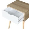 PAGED Stylish Nightstand Storage Bedside Table Modern End Side with Drawer and Rubber Wood Legs for Bedroom - 3 of 4