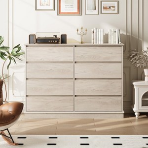 8 Drawer Dresser for Bedroom, Chest of Drawers with Deep Drawers, Large Double Dresser for Closet with Wide Top, Horizontal Wooden Dresser - 1 of 4