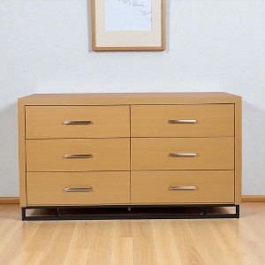 Mshliw 6 Drawer Double Dresser with Iron Base, Industrial Storage Cabinet and Sideboard Organizer for Bedroom or Living Room - 1 of 4