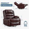 360° Swivel Recliner Chair for Adult, Linen Rocker Chair with 3 Positions/2 Side Pockets/Cup Holders, Manual Nursery Glider Rocking Chair - 2 of 4