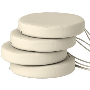 Aghana Digitals 4-Pack Round Patio Chair Cushions, 15"x2.8" Black Polyester, 2.8" Foam Padding, - 1 of 4