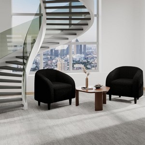 Accent Chair Living Room Chairs Barrel Boucle Chairs Comfy Armchairs for Bedroom Reading Room Reception Chairs,Multiple Colors - 1 of 4