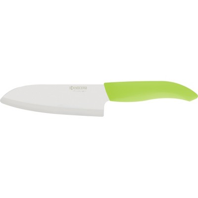 Kyocera Revolution Ceramic 5.5 Inch Santoku Knife with Green Handle