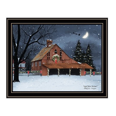 HomeRoots Night Before Christmas Black Framed Wall Art