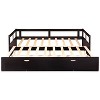 PAGED Twin Daybed Extending Wooden Bed Frame Modern Sofa Bed with Trundle and 2 Drawers for Living Room - 3 of 4