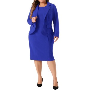 Agnes Orinda Women's Plus Size Two Piece Business Casual Suit Sets - 1 of 4