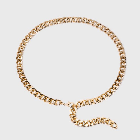 Two Row Rhinestone Chain Necklace - A New Day™ Gold : Target