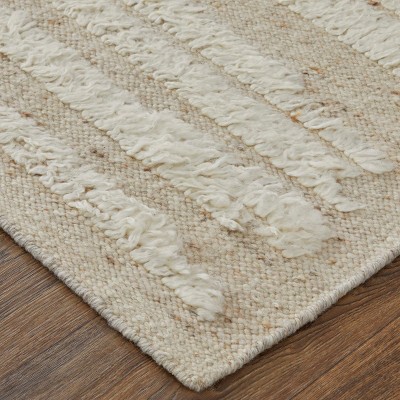 Ashby 2' x 3' White and Tan Wool Area Rug