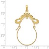 Black Bow Jewelry 14k Yellow Gold Decorated Ribbon Charm Holder Pendant, 28mm (1 1/8 in) - 3 of 4