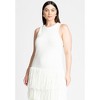 ELOQUII Women's Plus Size Fringe Sweater Mini Dress - 4 of 4