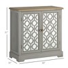 Farmhouse Sideboard Buffet Cabinet, Kitchen Storage Cabinet, Accent Cabinet with Double Glass Doors and Solid Wood Countertop for Kitchen, Living Room - 3 of 4
