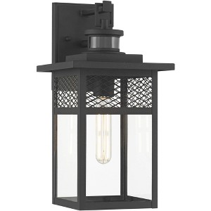 John Timberland Torse 15" High Textured Black Motion Sensor Outdoor Wall Light - 1 of 4