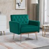 NicBex Modern Accent chair with Ottoman,Velvet Living Room Chair with Metal Legs for Bedroom/Office/Game Room - 3 of 4