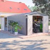 Vynxaria 10x14FT Outdoor Metal Storage Shed,Large Waterproof Garden Shed with 3 Lockable Doors, Side Door&4 Air Vents for Backyard/Patio, Light Gray - 4 of 4