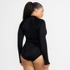 Lands' End Women's Chlorine Resistant Zip Front Long Sleeve Tugless Sporty One Piece Swimsuit - 2 of 4