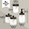 Okuna Outpost 4 Piece Glass Bathroom Accessories Set with Soap Dispenser, Toothbrush Holder, Apothecary Mason Jar - 4 of 4