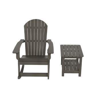 WestinTrends 2-Piece Outdoor Patio Adirondack Rocking Chair with Side Table Set