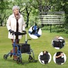 GustoWave Walker for Seniors,Folding Walker and Transport Wheelchair Combo for Seniors,Rollator with Seat, Backrest, Hand Brakes & Footrests - 2 of 4