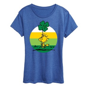 Women's - Peanuts - Woodstock Shamrock Short Sleeve Graphic T-Shirt - 1 of 4