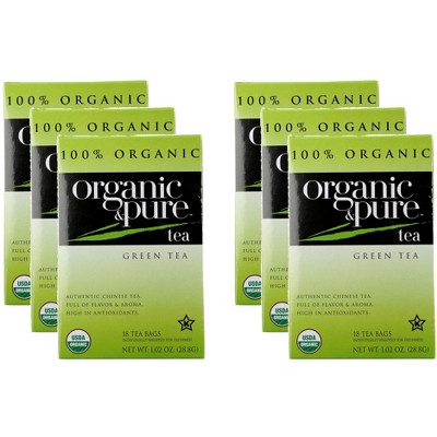 Organic & Pure Tea Green Organic - Pack of 6 - 18 bags