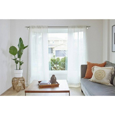 Satin Nickel Plastic Wall Curtain Rod Hooks, 2 Pack
