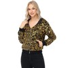 Anna-Kaci Women's Zip-Up Hoodie Jacket with Allover Sequin Embellishments and Ribbed Trim - 3 of 4