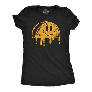 Womens Dripping Taco Smile Funny T Shirts Mexican Food Graphic Tee For Ladies - Crazy Dog Women's T Shirt - 1 of 4
