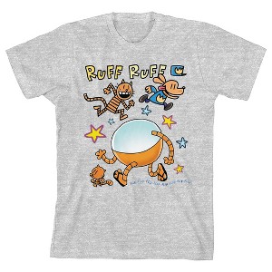 Dog Man Ruff Ruff Youth Girl’s Athletic Heather Crew Neck Short Sleeve T-shirt - 1 of 2