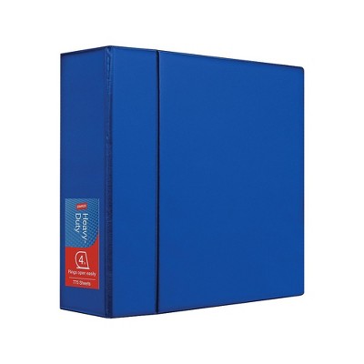 4" Staples Heavy-Duty Binder with D-Rings Blue 976046