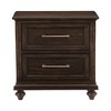 Vynxaria Solid Transitional 1pc Nightstand - Driftwood Charcoal Finish, 2 Dovetail Drawers, Acacia Veneer, Pewter Pulls, Bedroom Wooden Furniture - 2 of 4