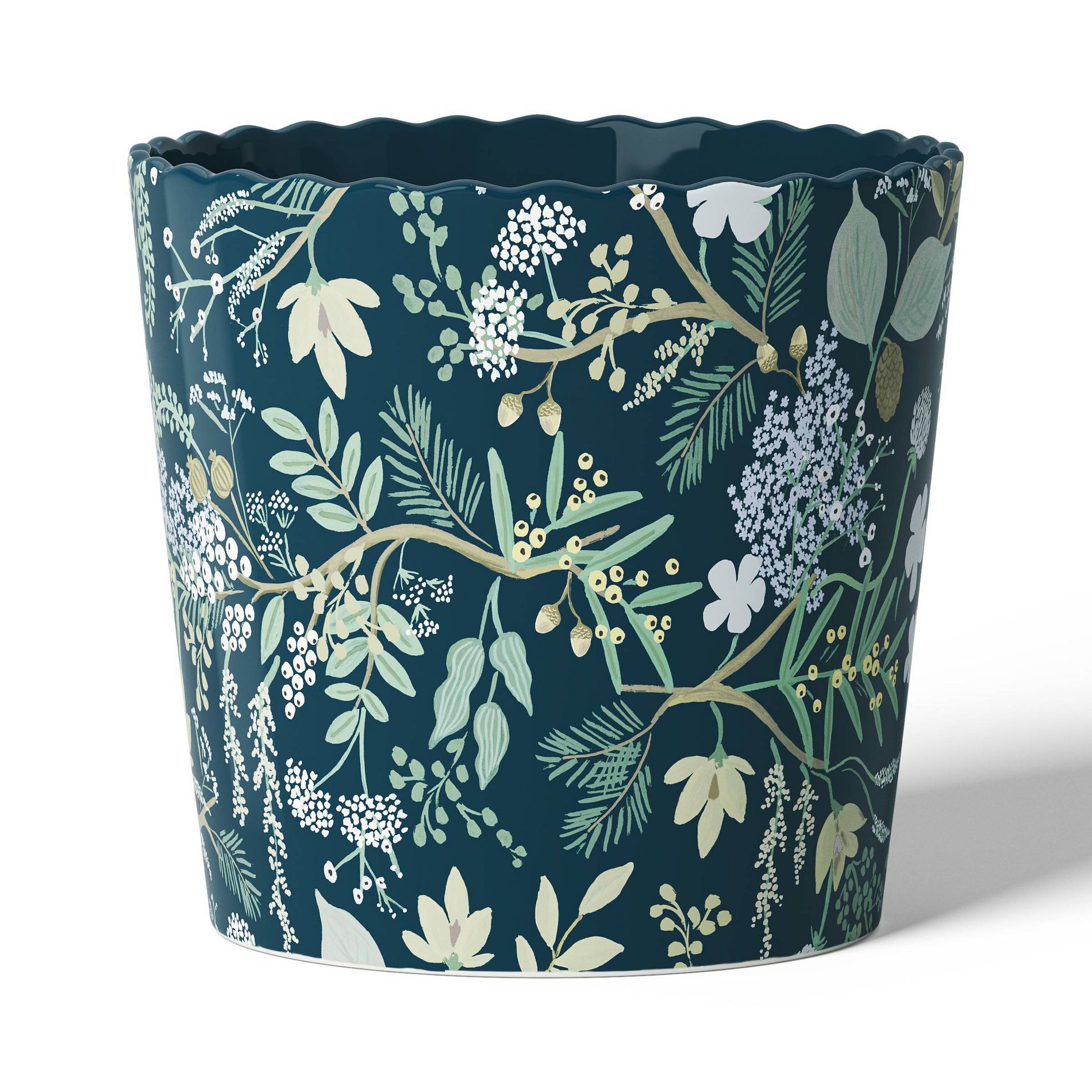 Rifle Paper Co. x Target Large Indoor Planter Juniper Forest: Ceramic Planter Pot with Drainage Hole, Multicolor, 8.66"